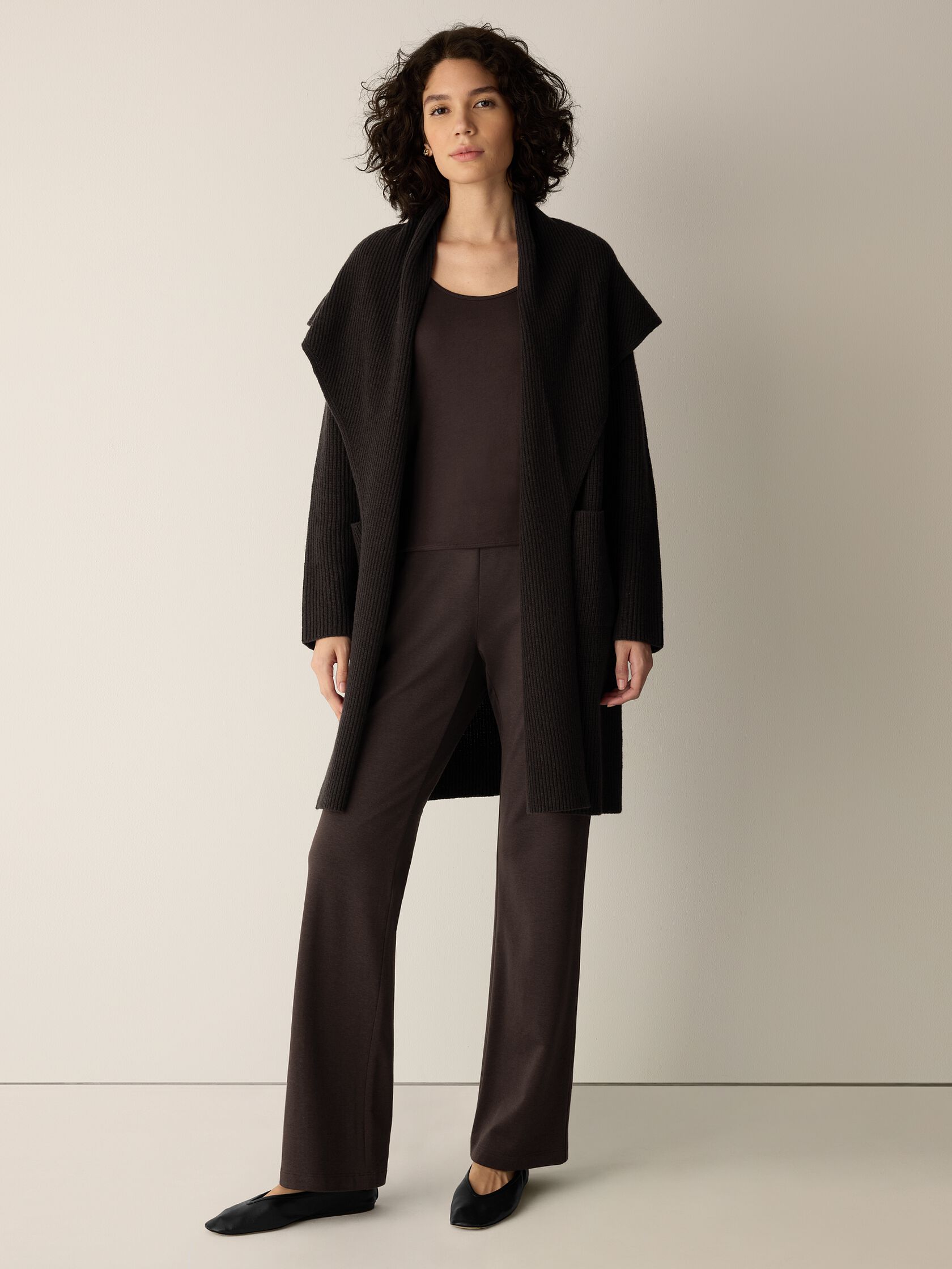 Recycled Wool Cashmere Shawl Cardigan