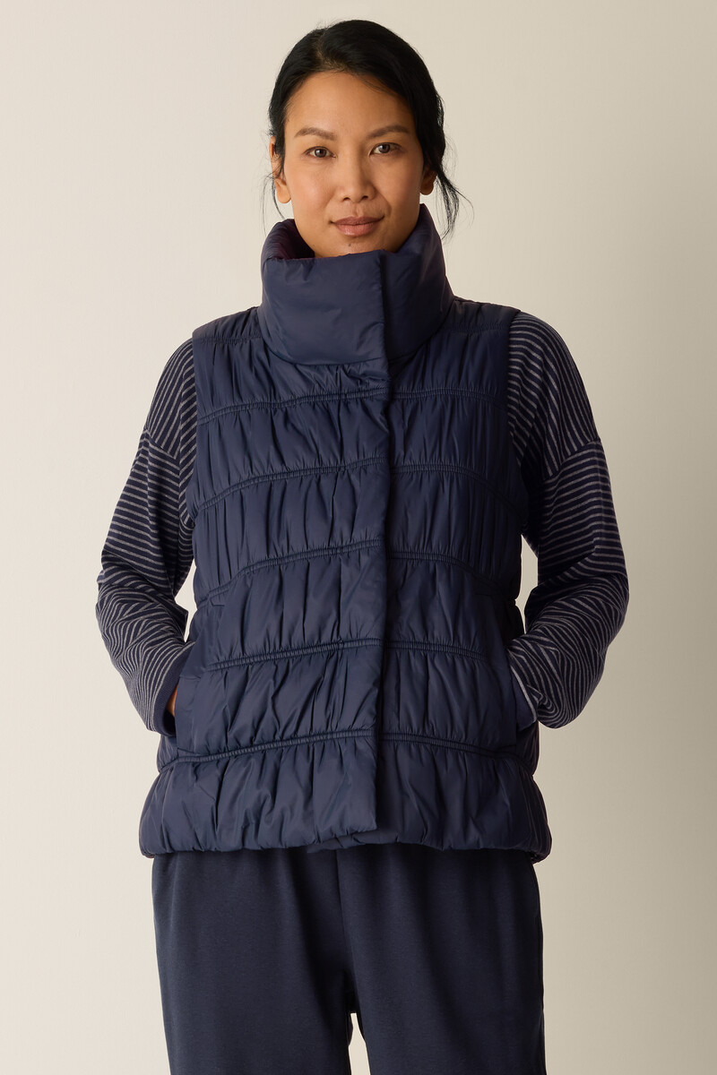 Eggshell Recycled Nylon Ruched Vest Eggshell Recycled Nylon Ruched Vest