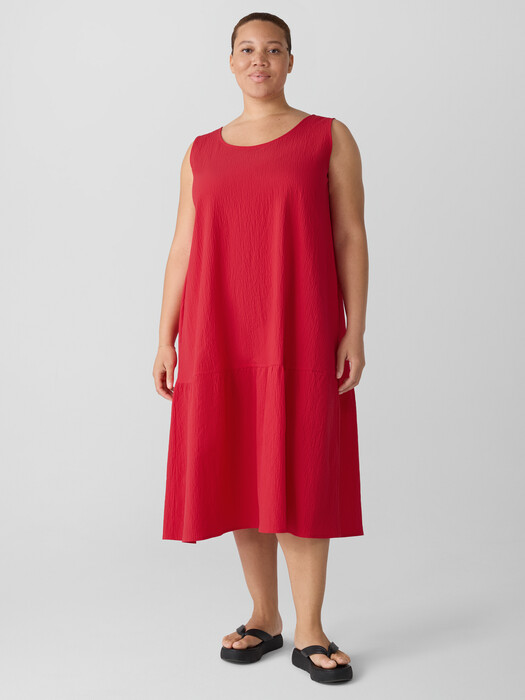 Organic Cotton Pucker Tiered Dress