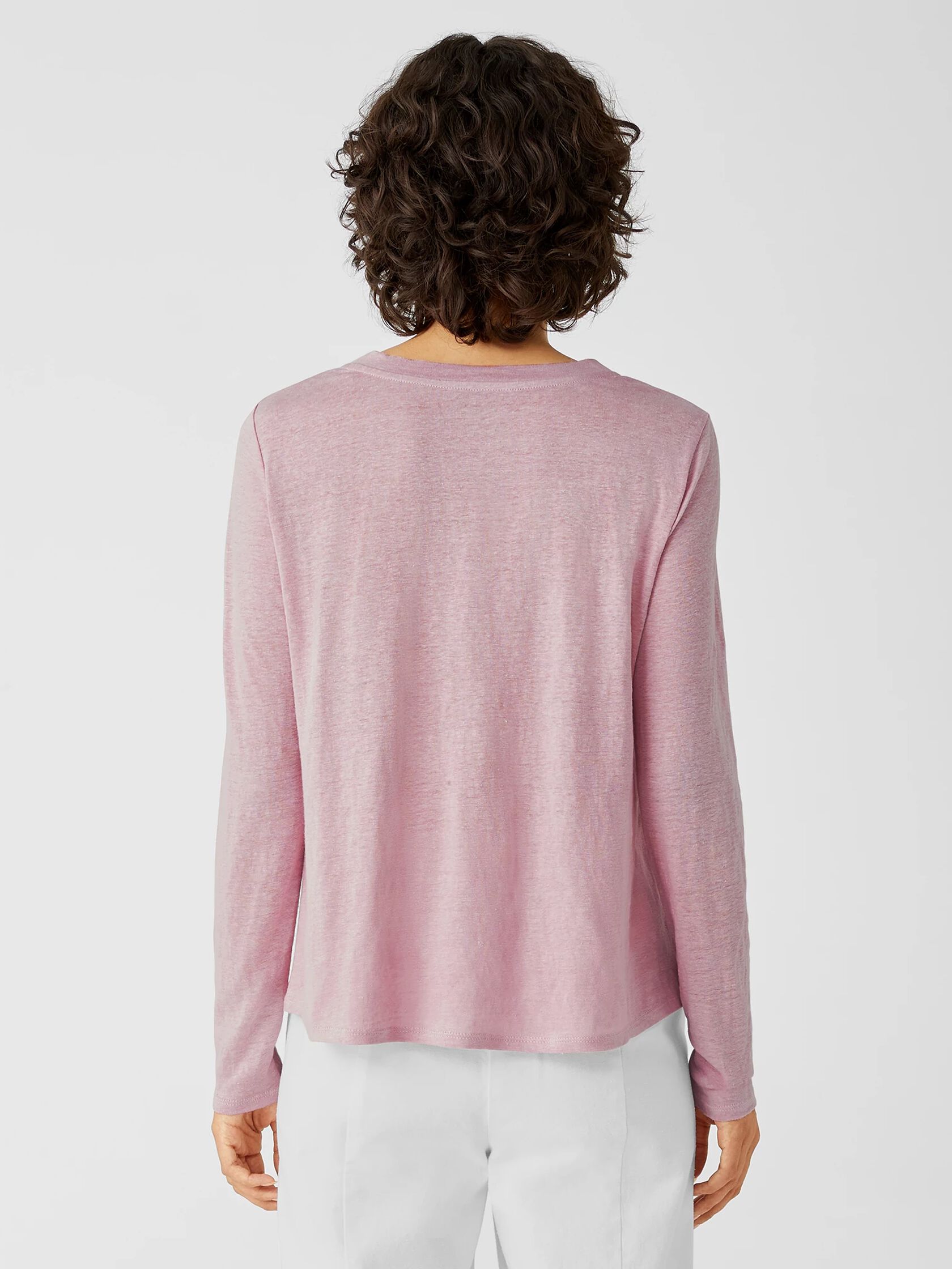 Organic Linen Jersey Crew Neck Top