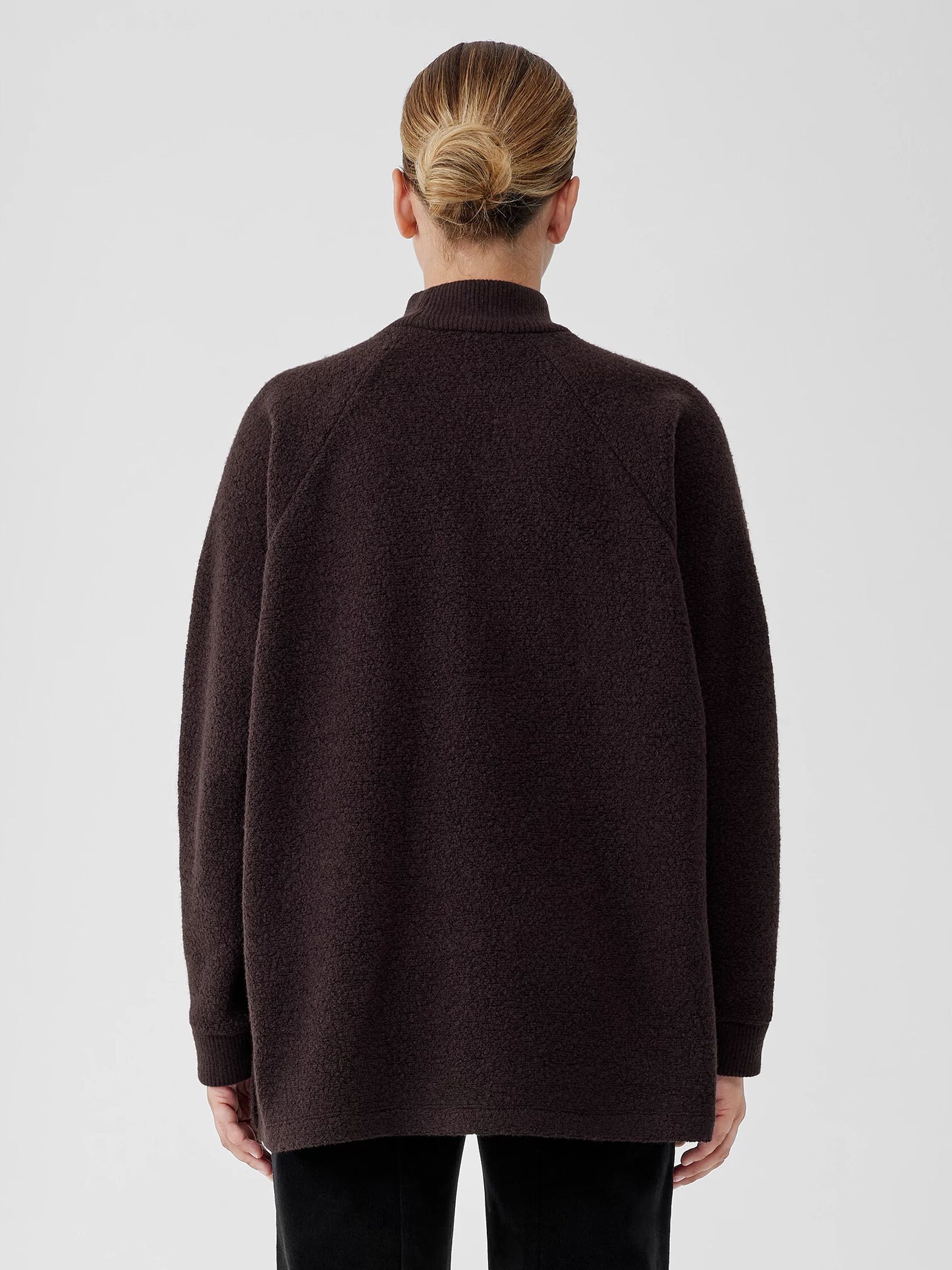 Boucle Wool Knit Turtleneck Top