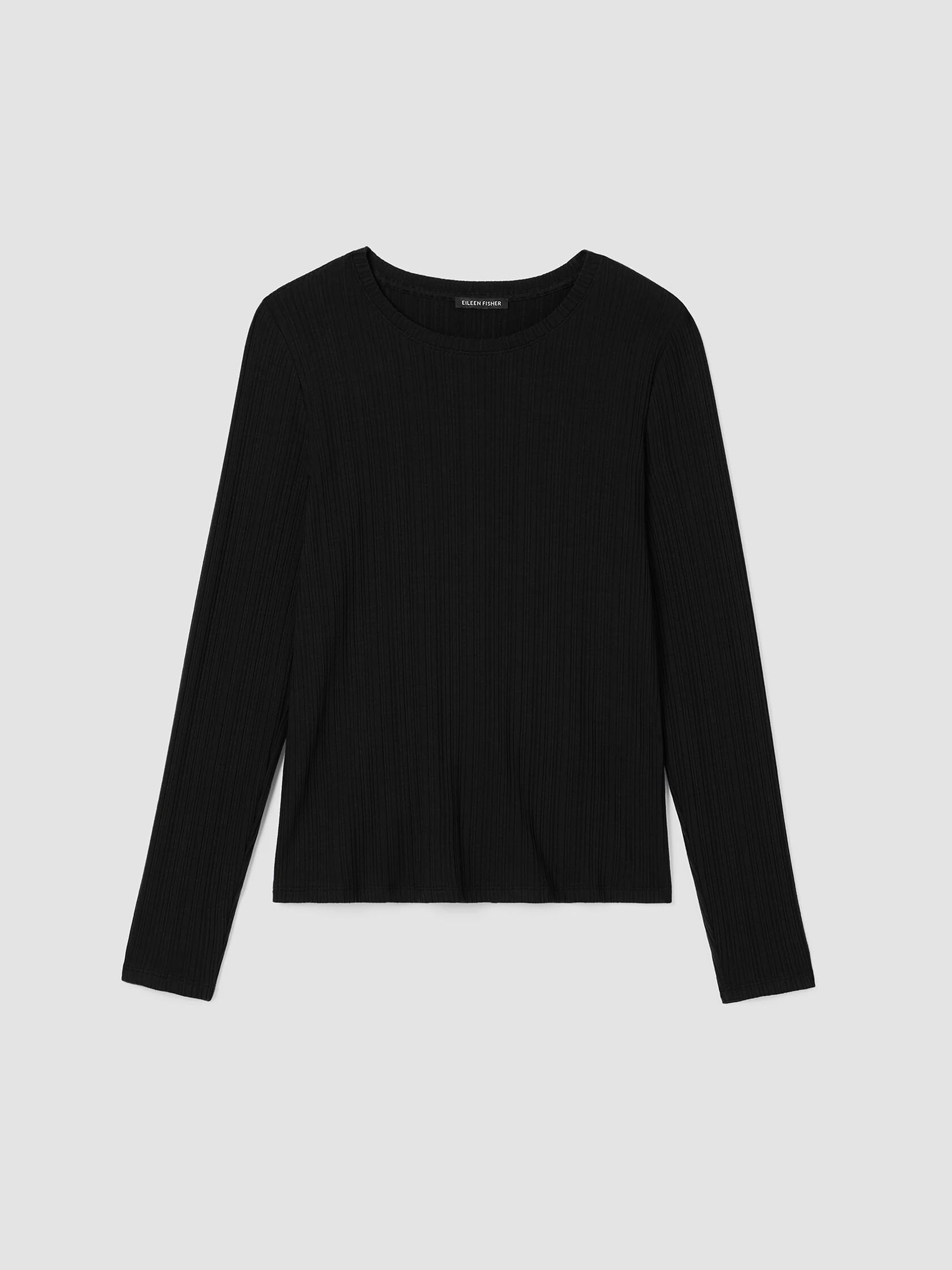 Variegated Rib Knit Crew Neck Top