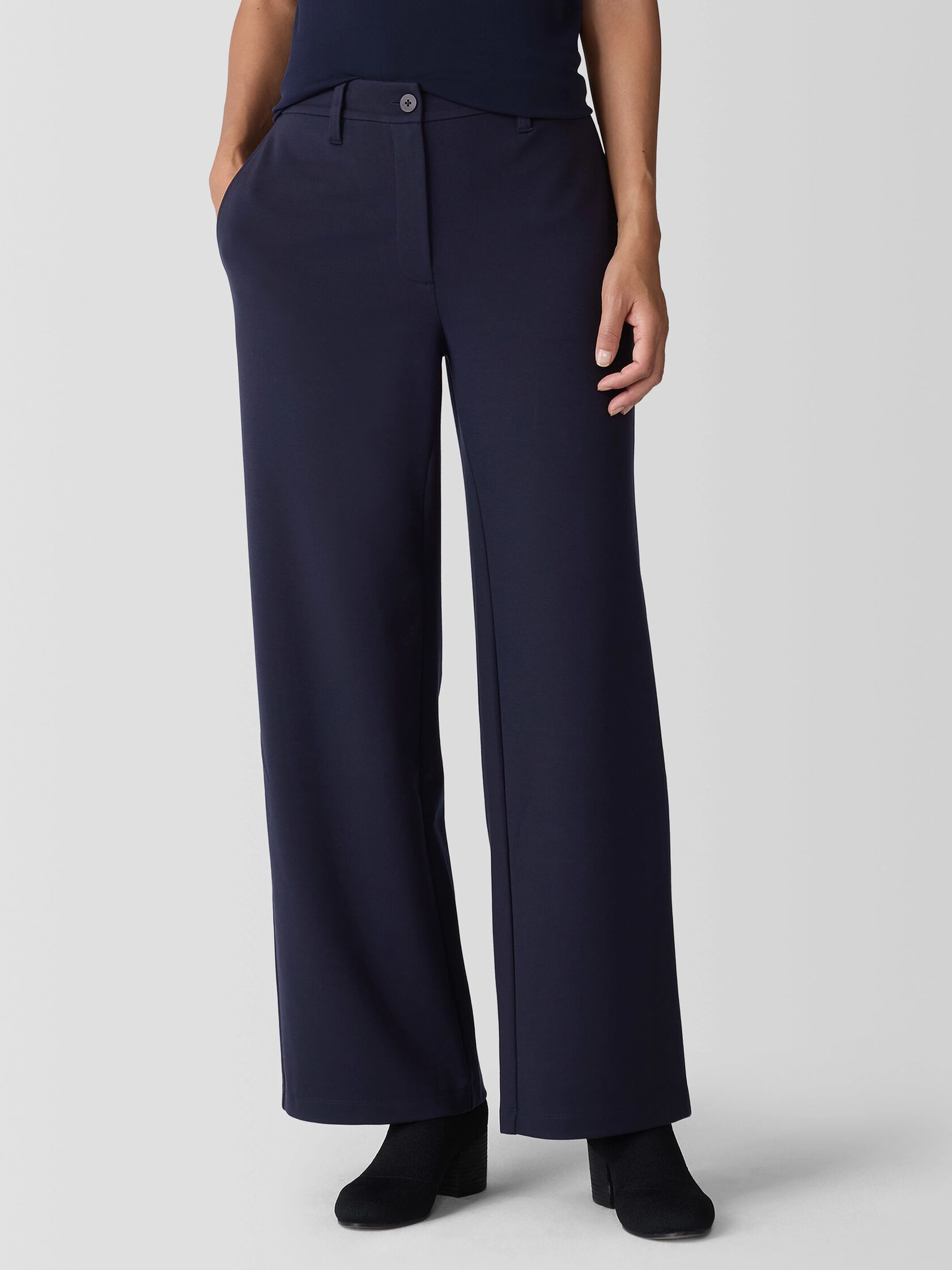 Washable Flex Ponte Wide Trouser Pant