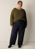 Felted Wool Jersey Straight Cuffed Pant in Regenerative Wool
