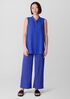 Woven Plissé Wide-Leg Pant