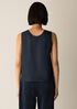 Silk Twill Curved V-Neck Tank