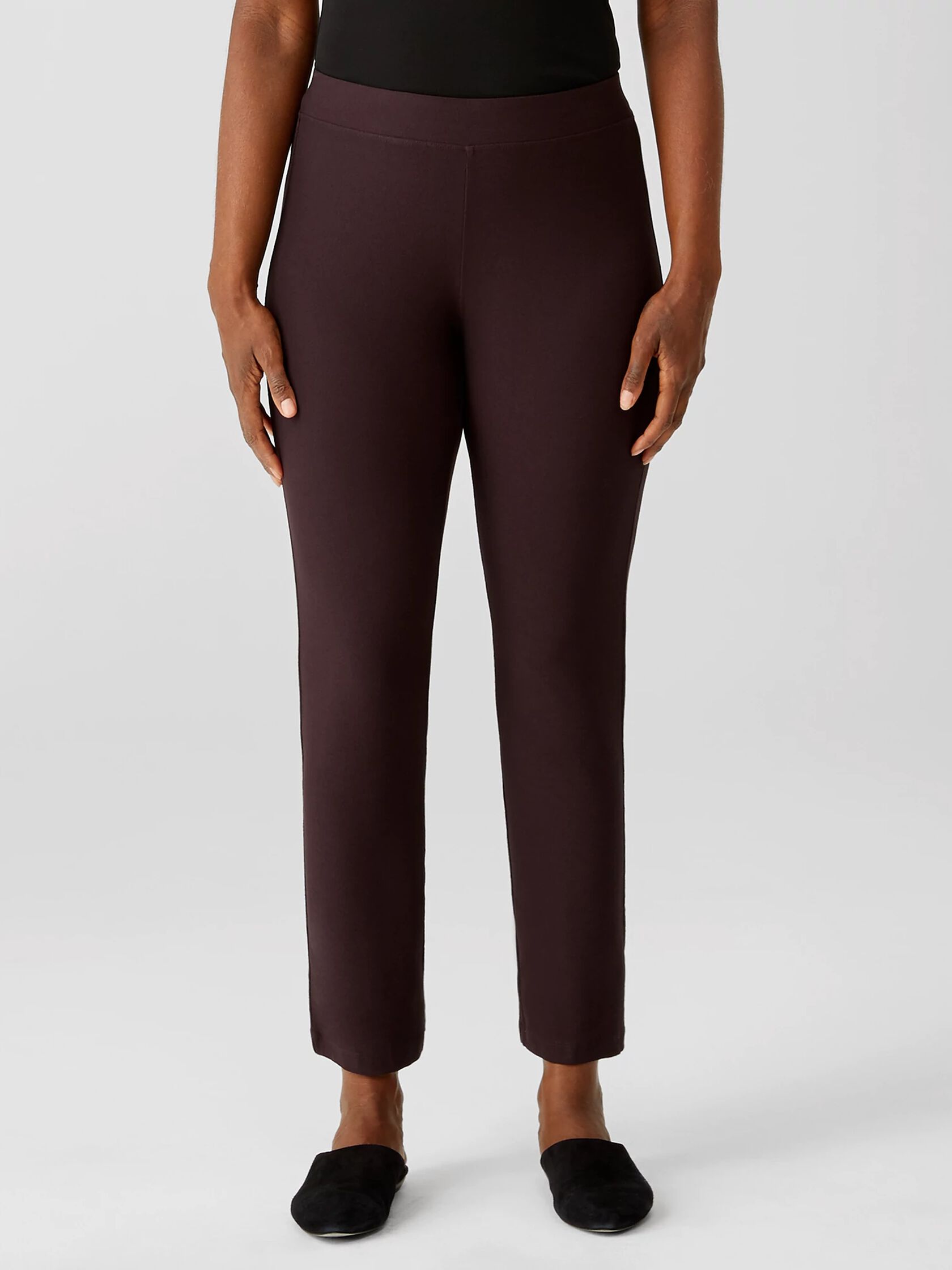 Washable Stretch Crepe Slim Ankle Pant