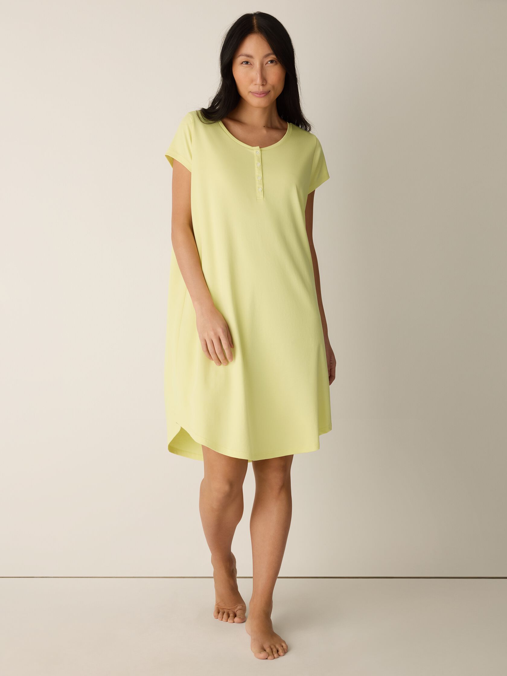 Organic Cotton Interlock Henley Sleep Dress