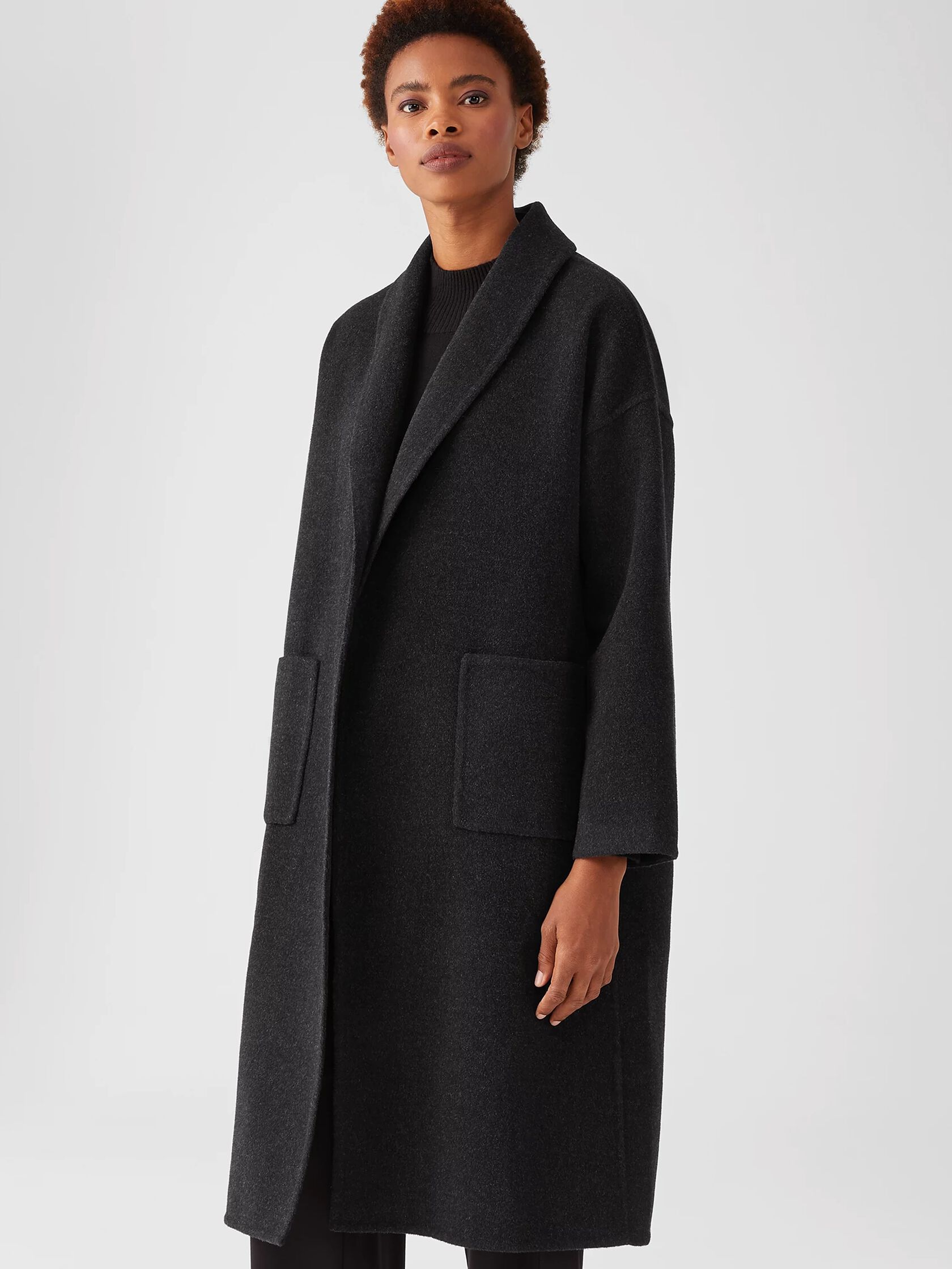 Doubleface Wool Cashmere Shawl Collar Coat
