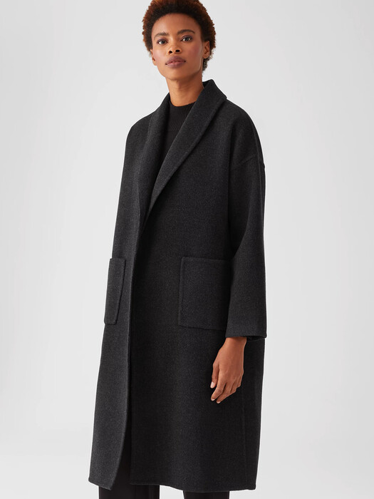 Doubleface Wool Cashmere Shawl Collar Coat