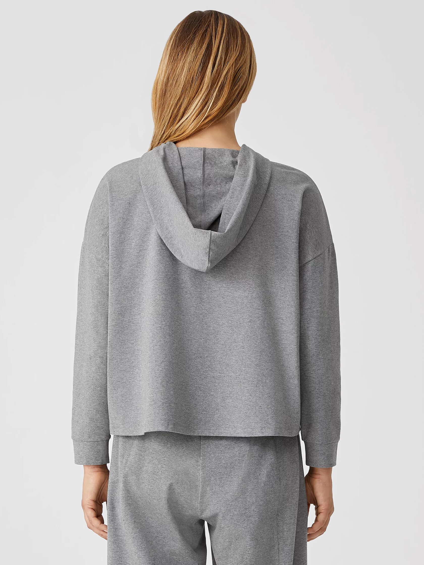 Heathered Organic Cotton Hooded Top