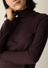 Sheer Cotton Blend Knit Turtleneck Top