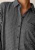 Wool Cotton Check Classic Collar Long Shirt