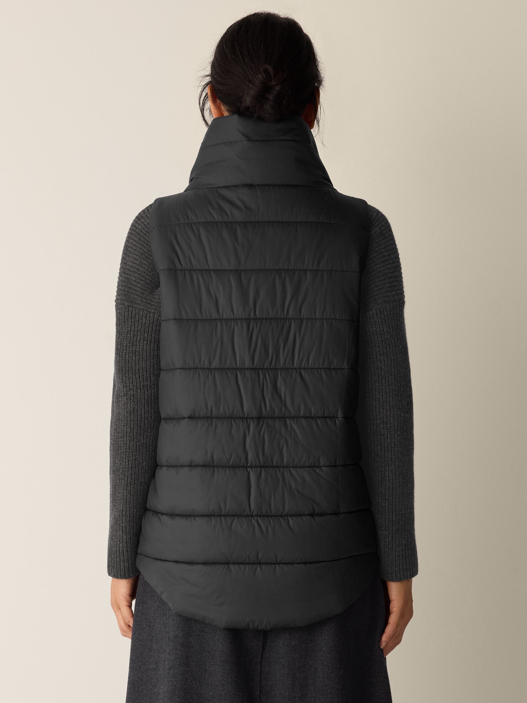 Eggshell Recycled Nylon Stand Collar Vest
