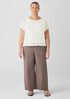 Organic Cotton Cord Sheen Jewel Neck Top