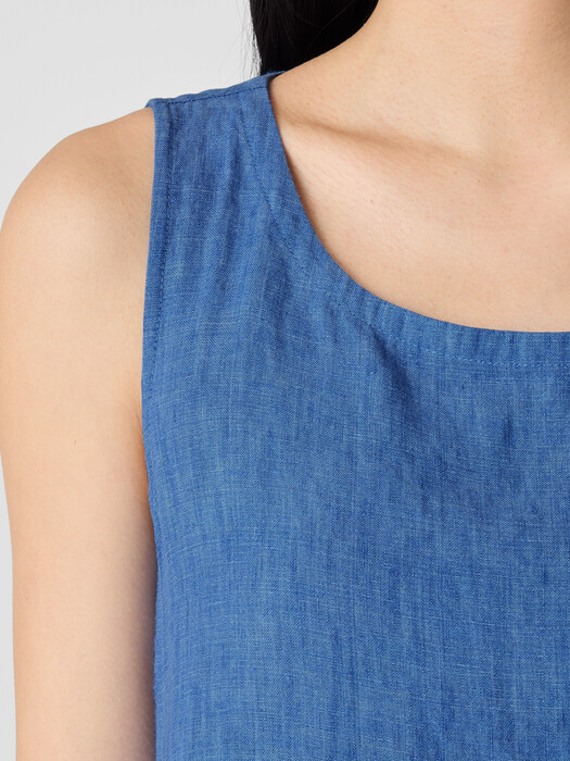 Washed Organic Linen Délavé Lantern Dress