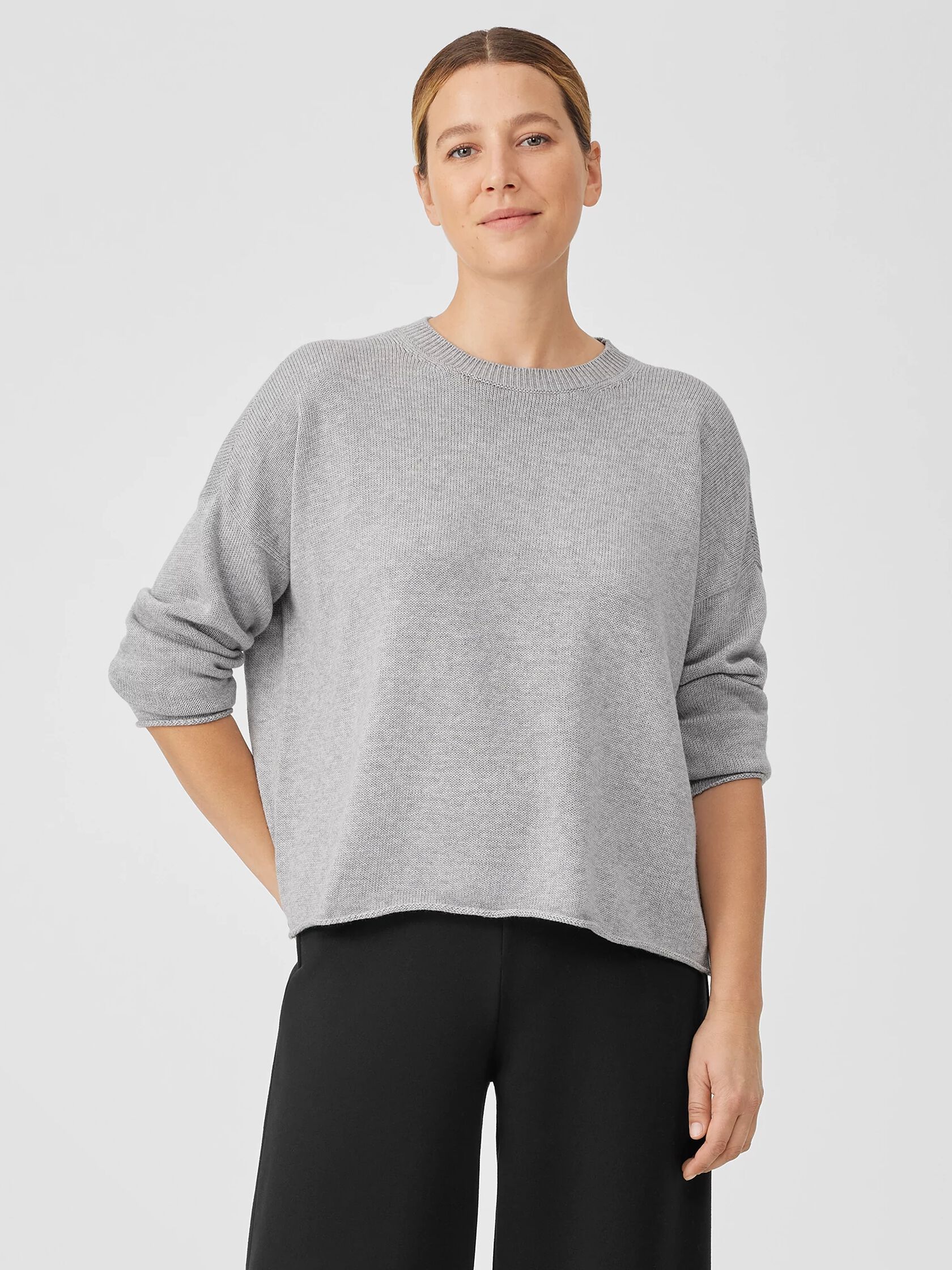 Peruvian Cotton Blend Crew Neck Box-Top