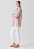 Washed Organic Cotton Poplin Stand Collar Top