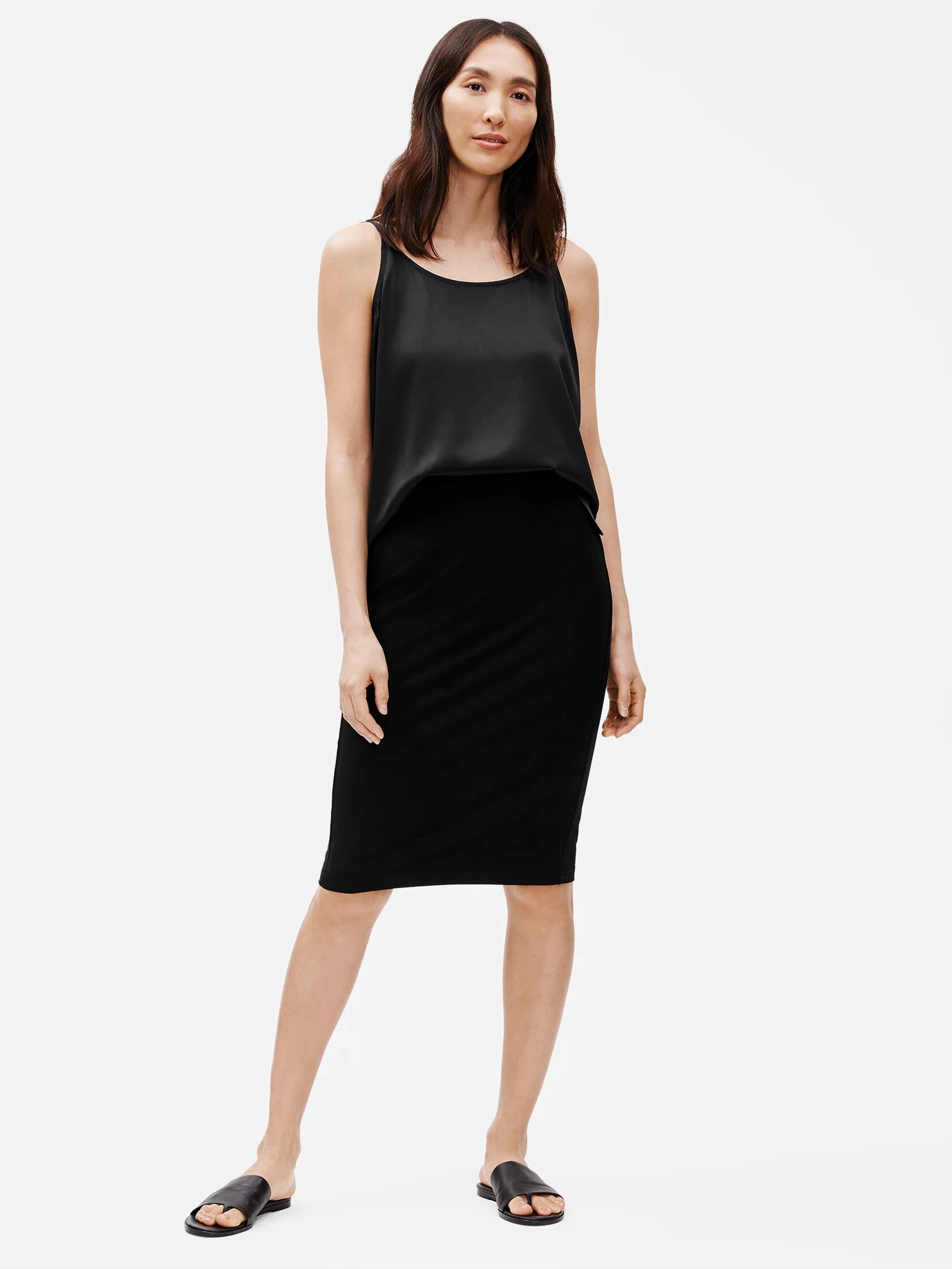 System Stretch Crepe Pencil Skirt