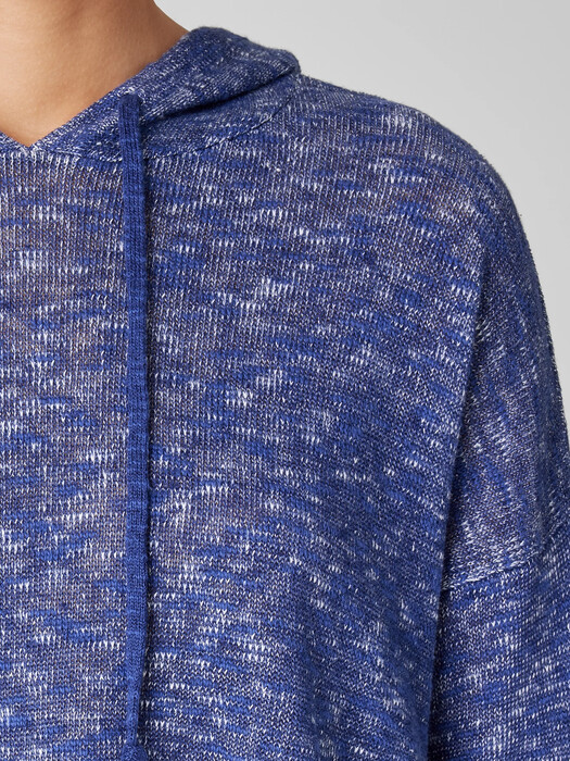 Organic Cotton Linen Slub Hooded Top