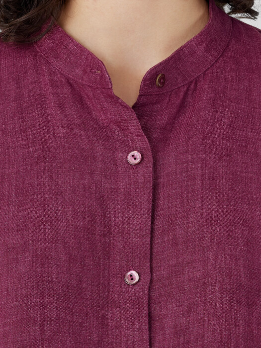 Washed Organic Linen Delave Shirtdress