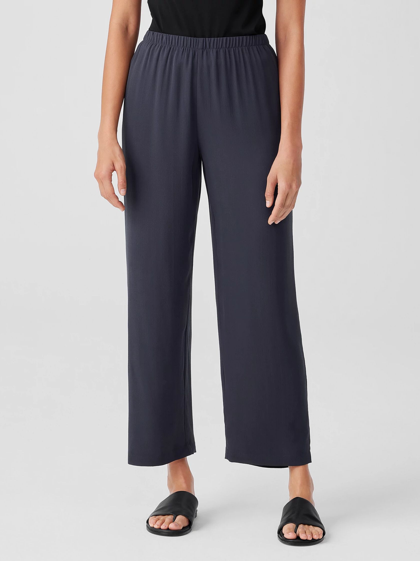 Silk Georgette Crepe Straight Pant