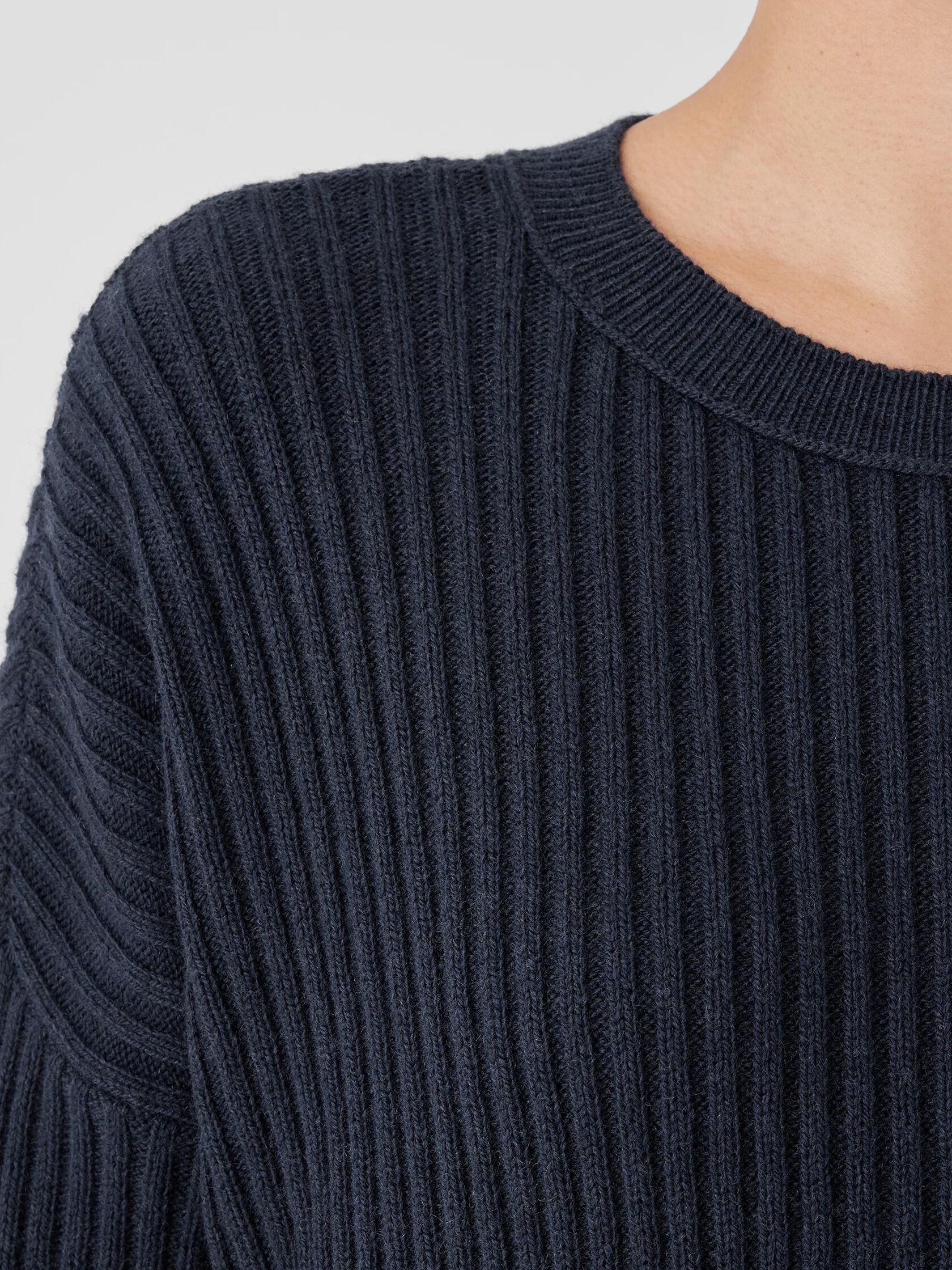 Cotton and Recycled Cashmere Crew Neck Box-Top