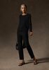 Washable Stretch Crepe Cuffed Pant