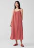 Puckered Organic Linen Square Neck Dress
