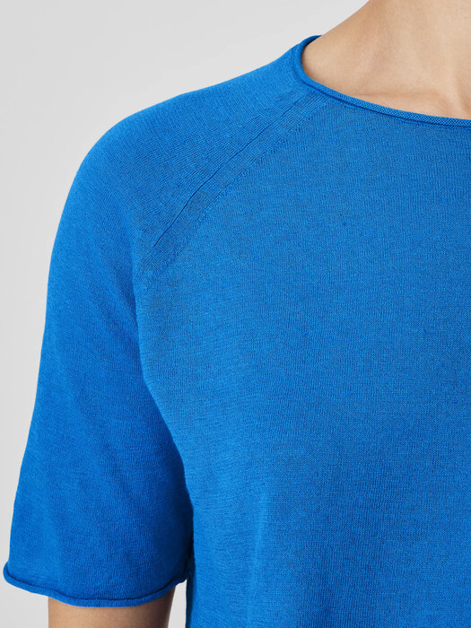 Organic Linen Cotton Jewel Neck Top