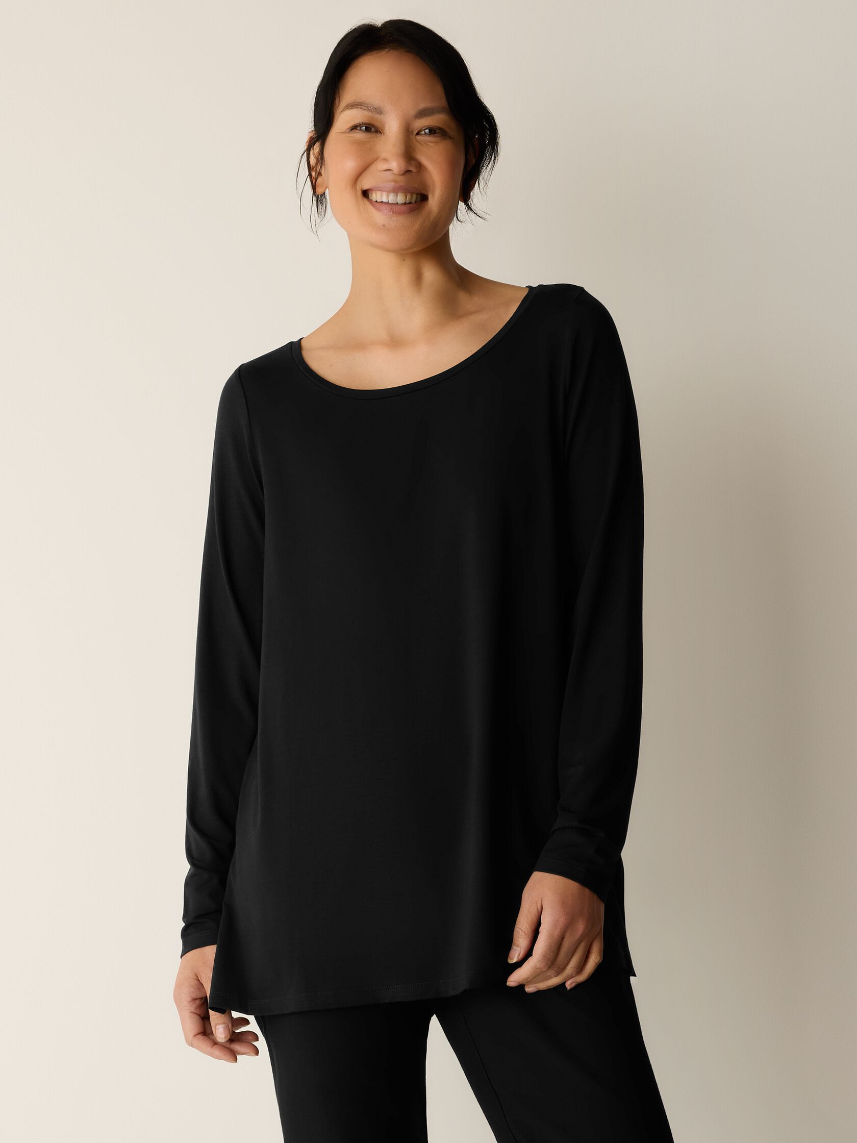 Fine Jersey Ballet Neck Long Top