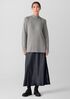 Cotton & Recycled Cashmere Turtleneck Long Top