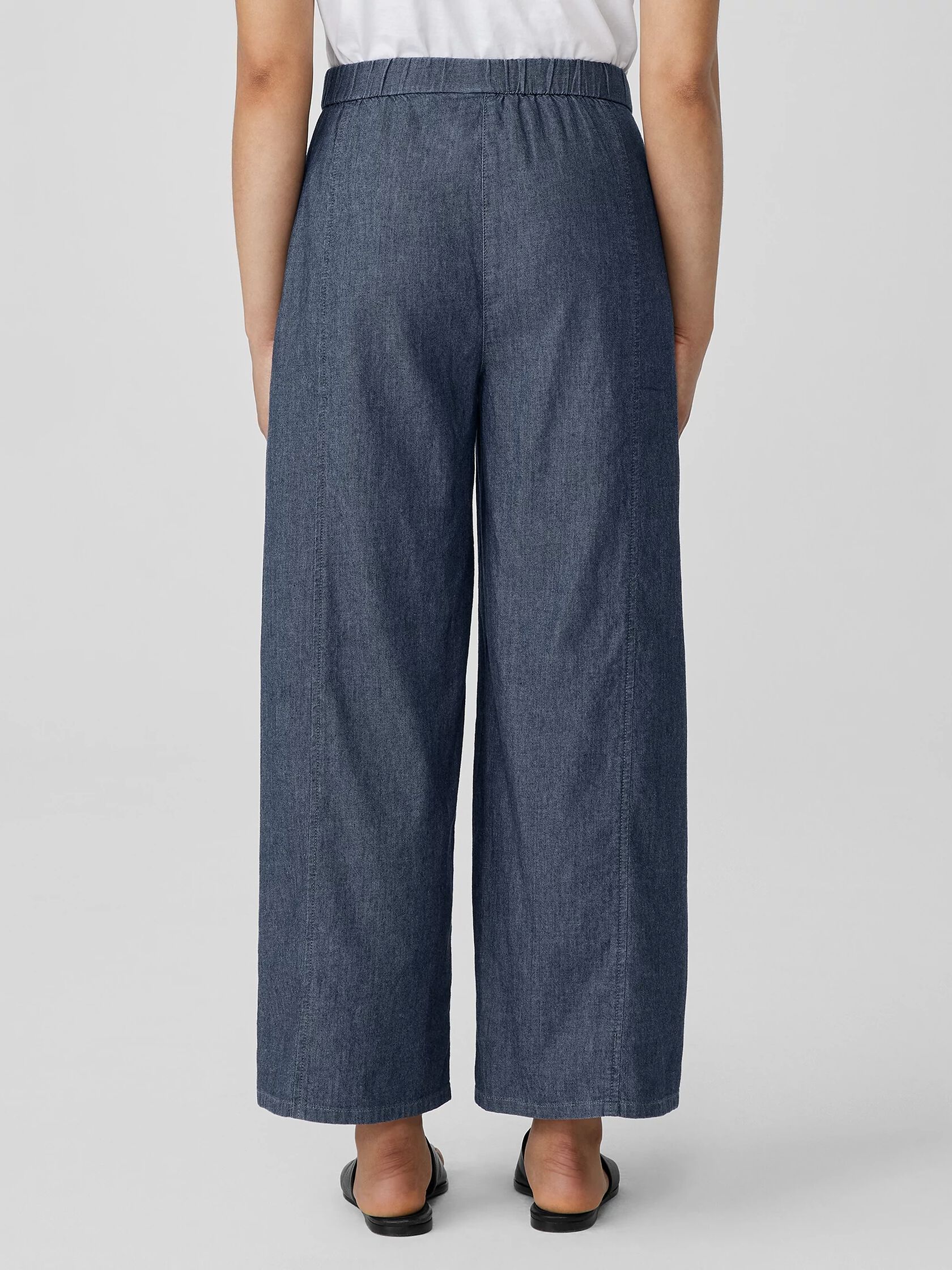 Airy Organic Cotton Twill Wide-Leg Pant