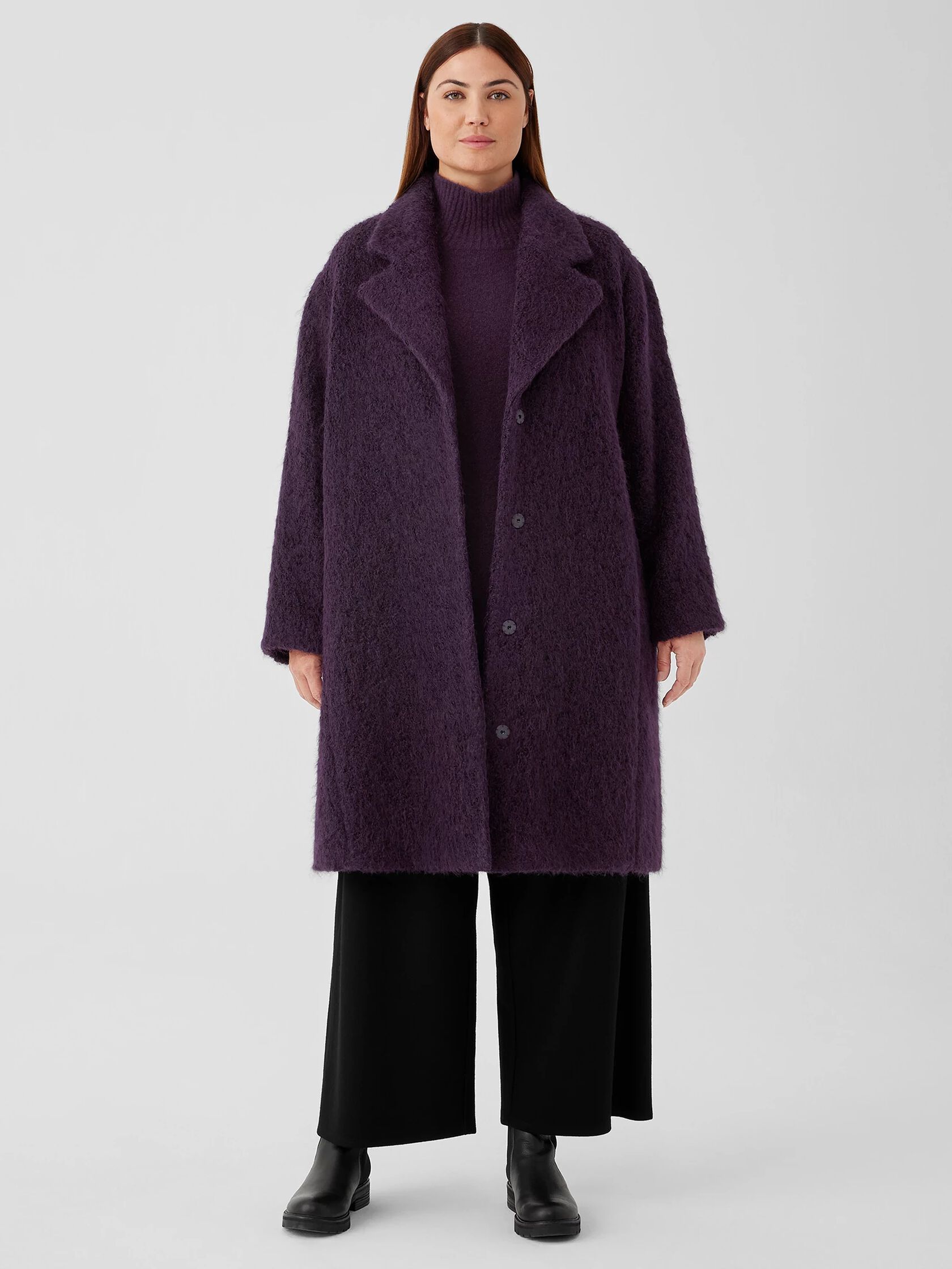 Alpaca Boucle Notch Collar Coat