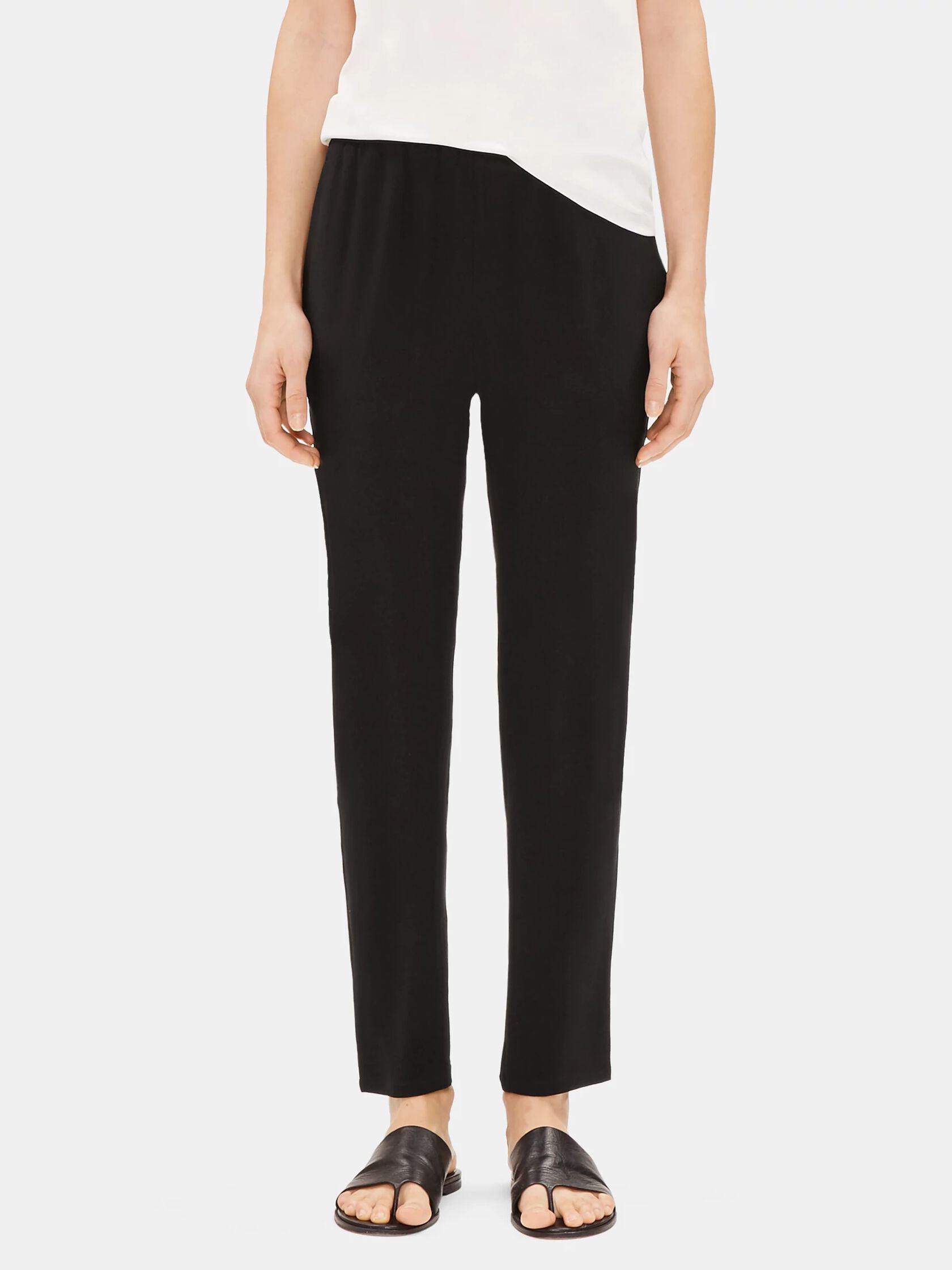 System Silk Georgette Crepe Slouchy Ankle Pant