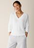 Organic Linen Cotton Slub V-Neck Top