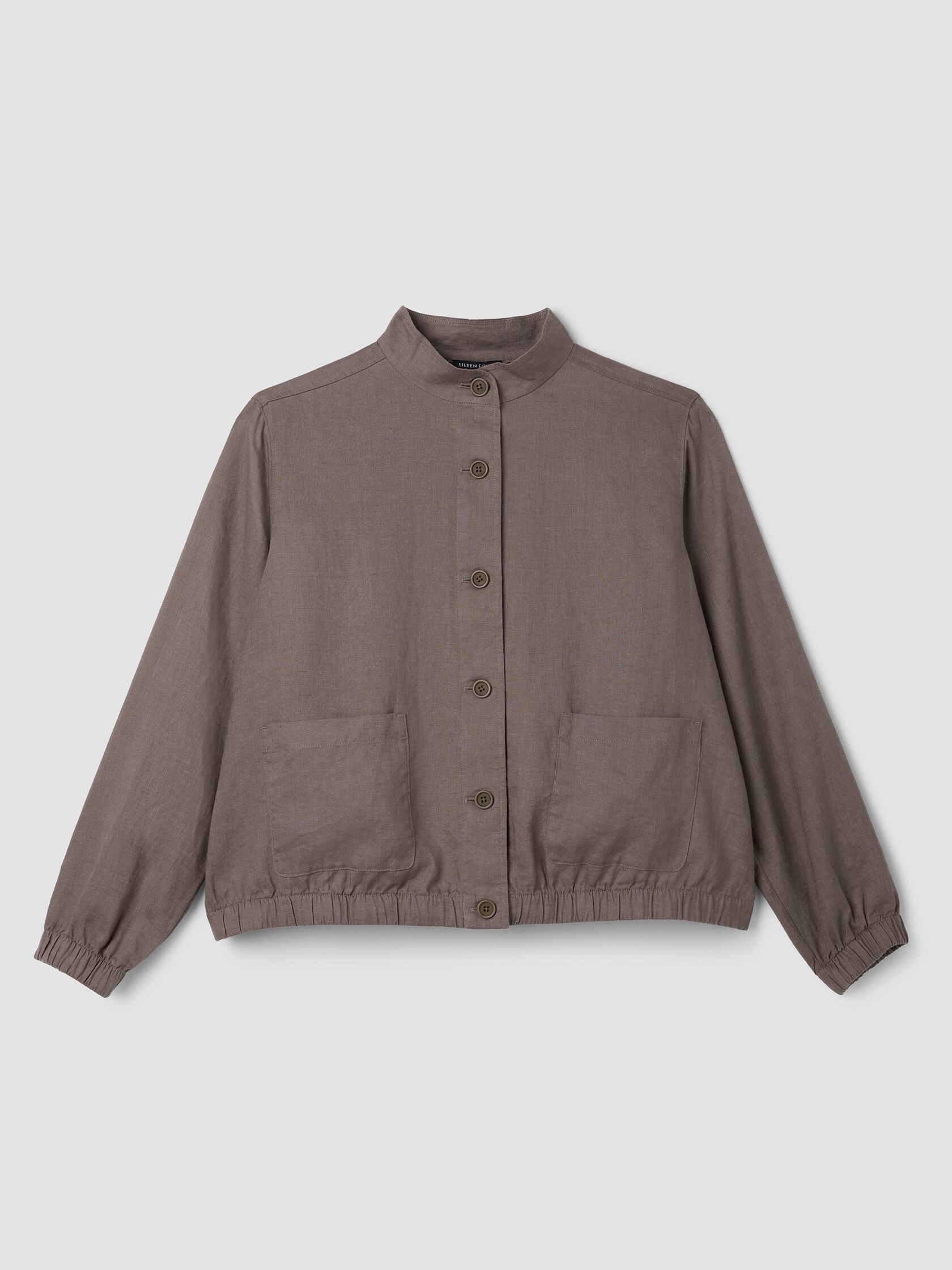 Organic Linen Stand Collar Jacket