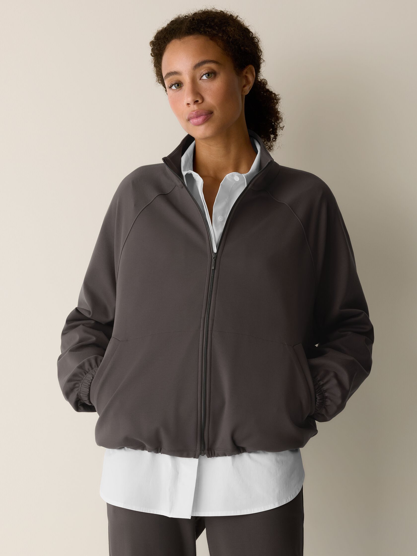 Lightweight Ponte High Collar Jacket