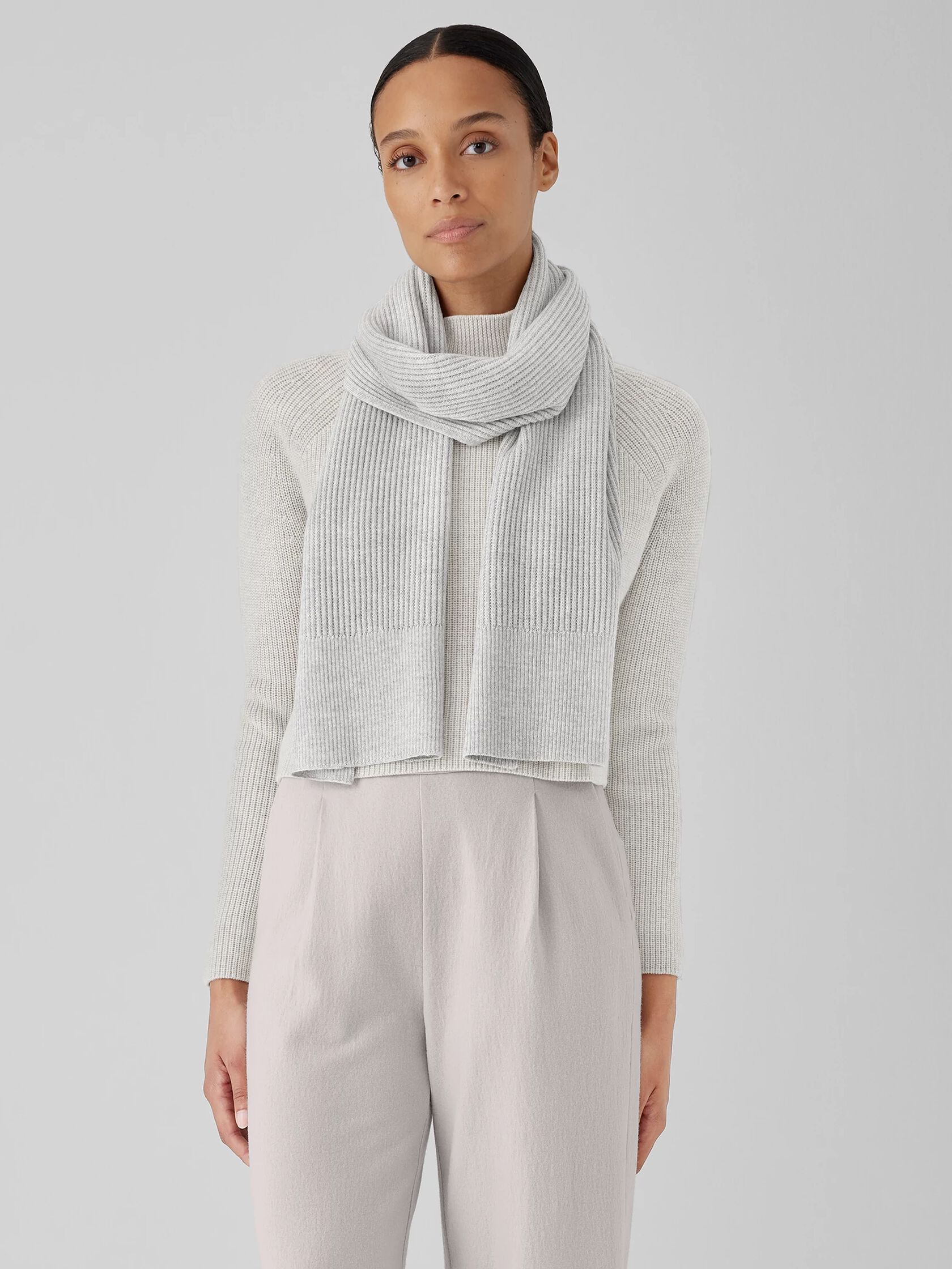 Merino Thermal Rib Scarf in Regenerative Wool