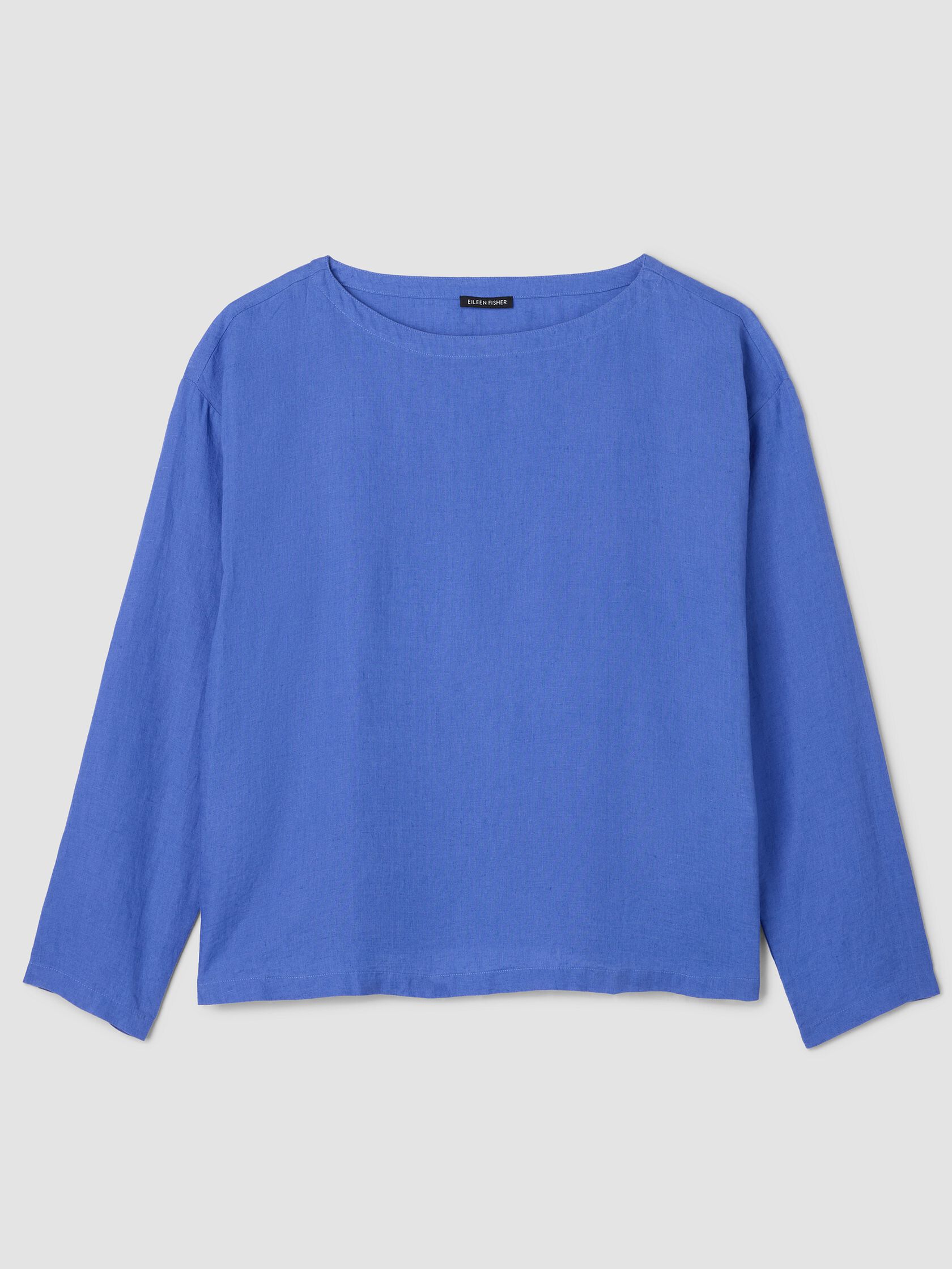 Organic Handkerchief Linen Bateau Neck Box-Top