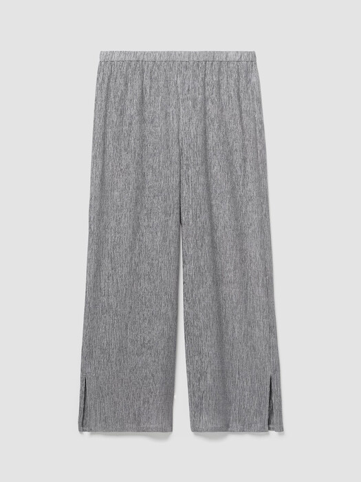 Woven Plissé Wide-Leg Pant