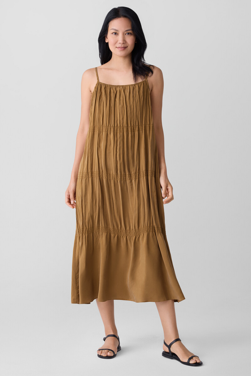 Washed Silk Smocked Cami Dress Washed Silk Smocked Cami Dress