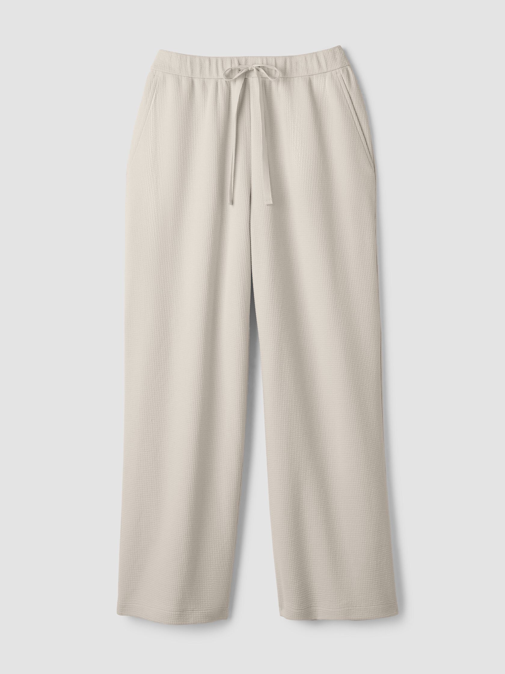 Waffle Cotton Blend Doubleknit Wide-Leg Pant