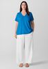 Organic Cotton Slubby Jersey V-Neck Tee