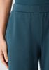 Cotton Blend Ponte Wide-Leg Pant