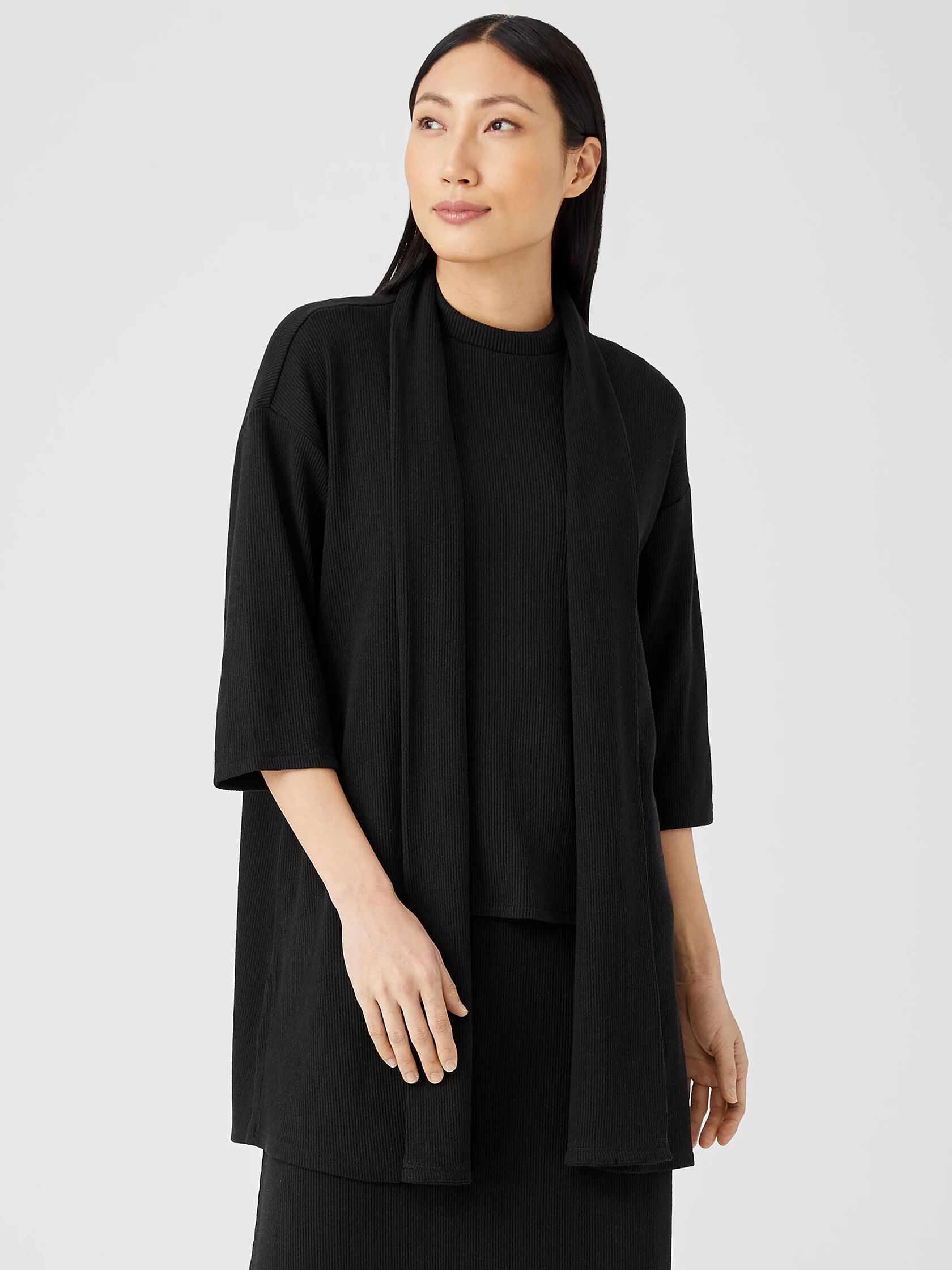 Ribbed Organic Cotton Blend Jacket