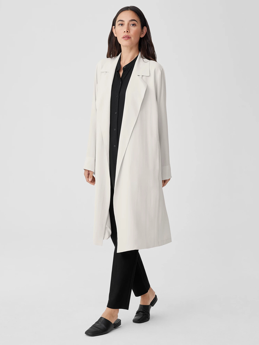 Silk Georgette Crepe Trench Coat