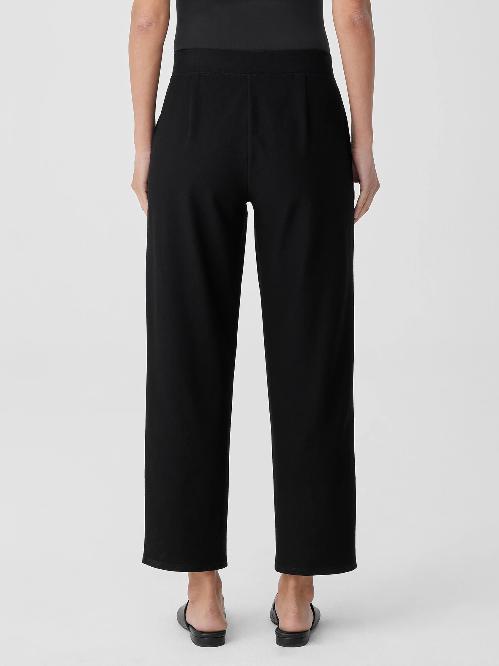 Washable Stretch Crepe Straight Pant