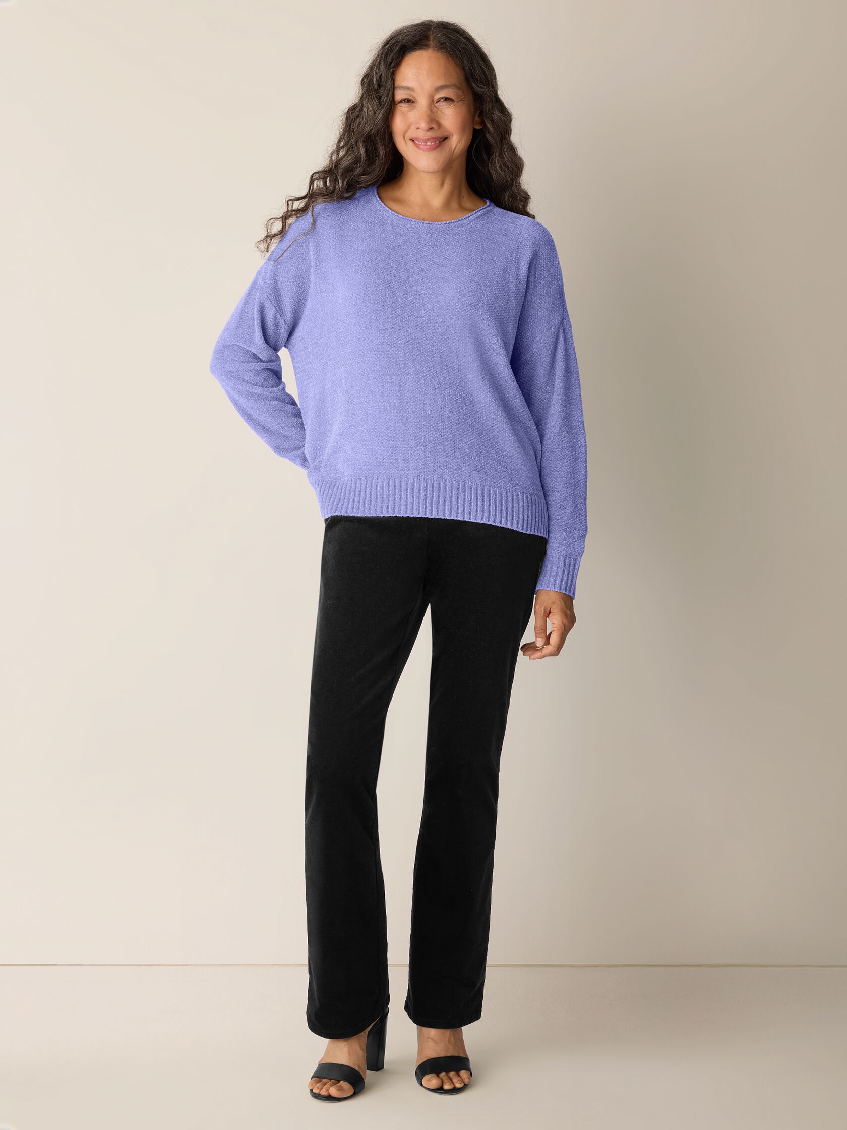 Chenille Blend Crew Neck Top