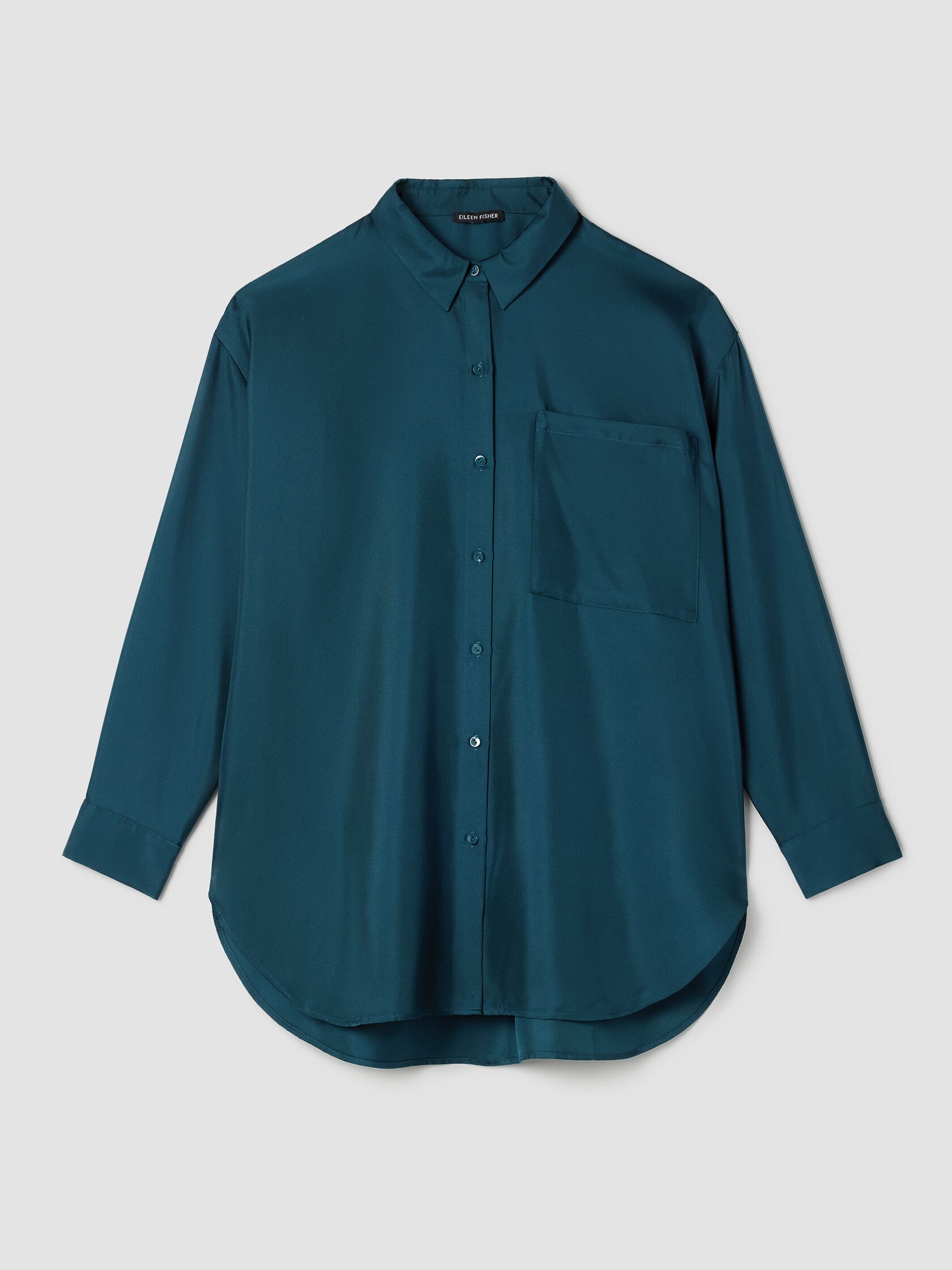 Silk Twill Classic Collar Long Shirt